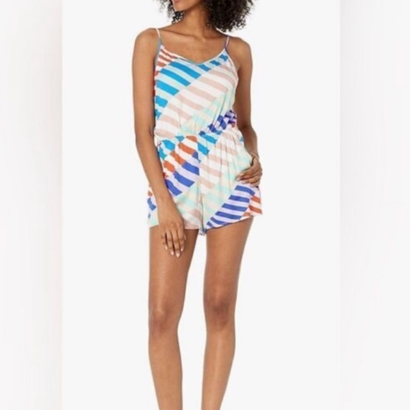 The Bikini Lab Pants - The Bikini Lab Multicolor Striped Romper